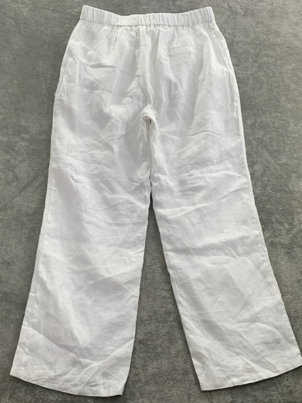 Quince White Wide Leg Linen Pants
